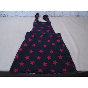 Blackheart Denim Skirt Overalls Red Stars M Black Skirtall Pinafore Grunge Goth